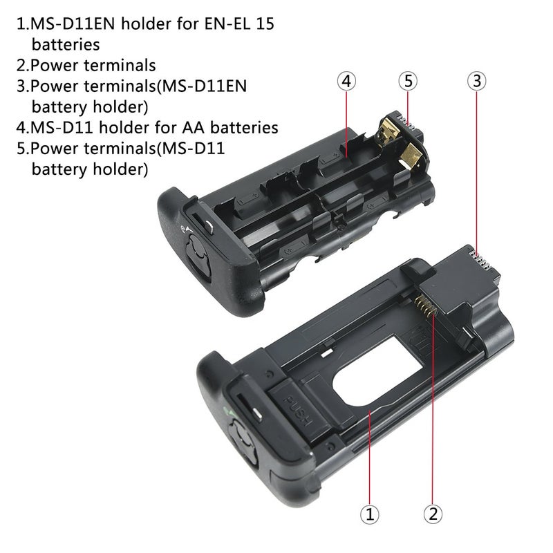 DSTE Replacement for Pro MB-D11 Vertical Battery Grip + 2X EN-EL15 Compatible Nikon D7000 SLR Digital Camera - Image 4